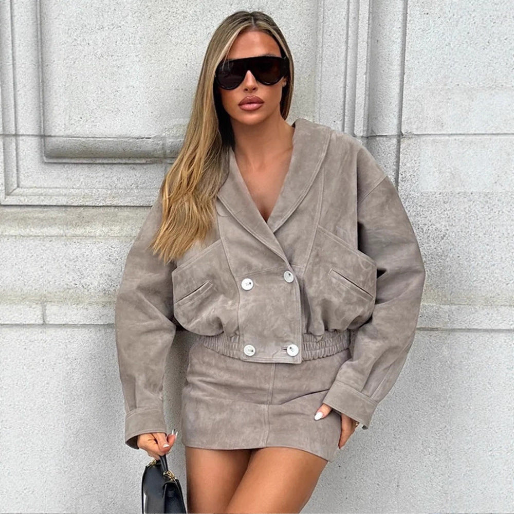 Damer elegant konstläderjacka med figurnära snitt Mirla-Eva Jonsson