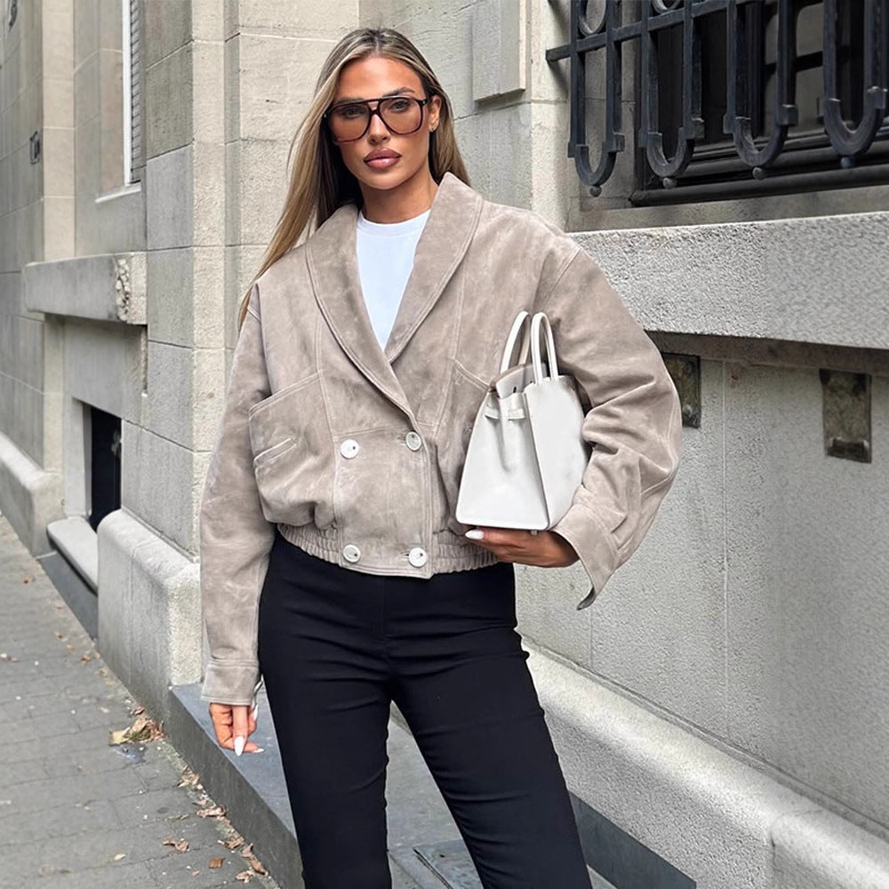 Damer elegant konstläderjacka med figurnära snitt Mirla-Eva Jonsson