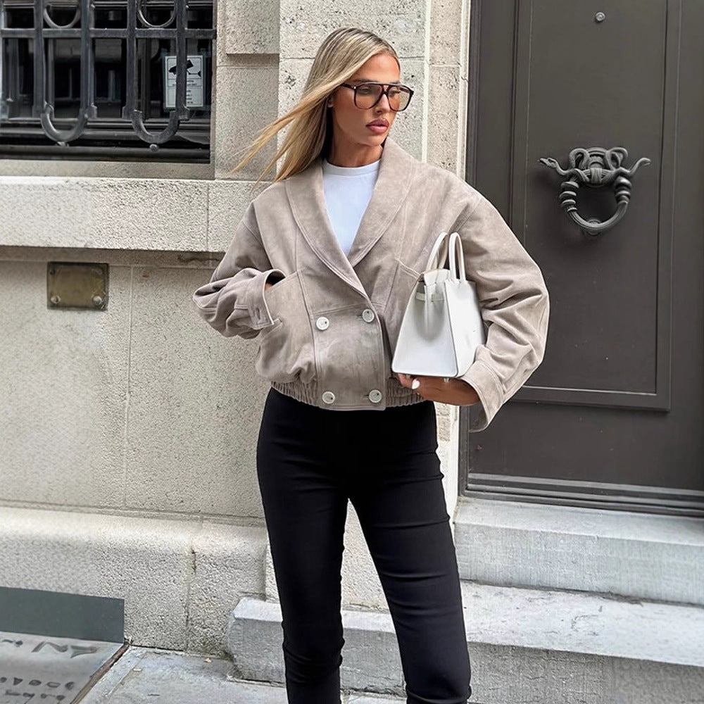 Damer elegant konstläderjacka med figurnära snitt Mirla-Eva Jonsson