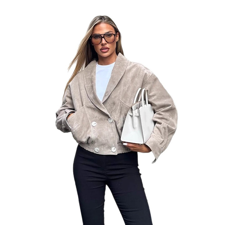 Damer elegant konstläderjacka med figurnära snitt Mirla-Eva Jonsson
