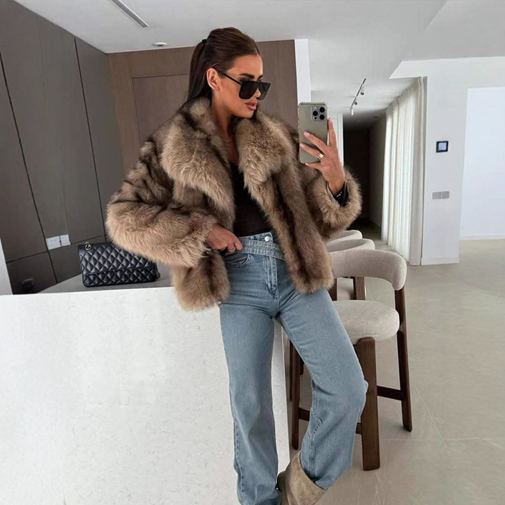Damer elegant konstpälsjacka Mirla-Eva Jonsson