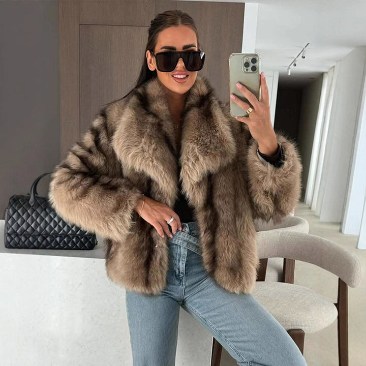 Damer elegant konstpälsjacka Mirla-Eva Jonsson
