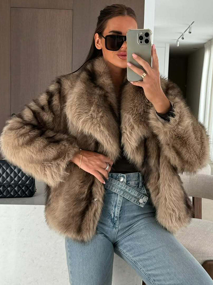 Damer elegant konstpälsjacka Mirla-Eva Jonsson