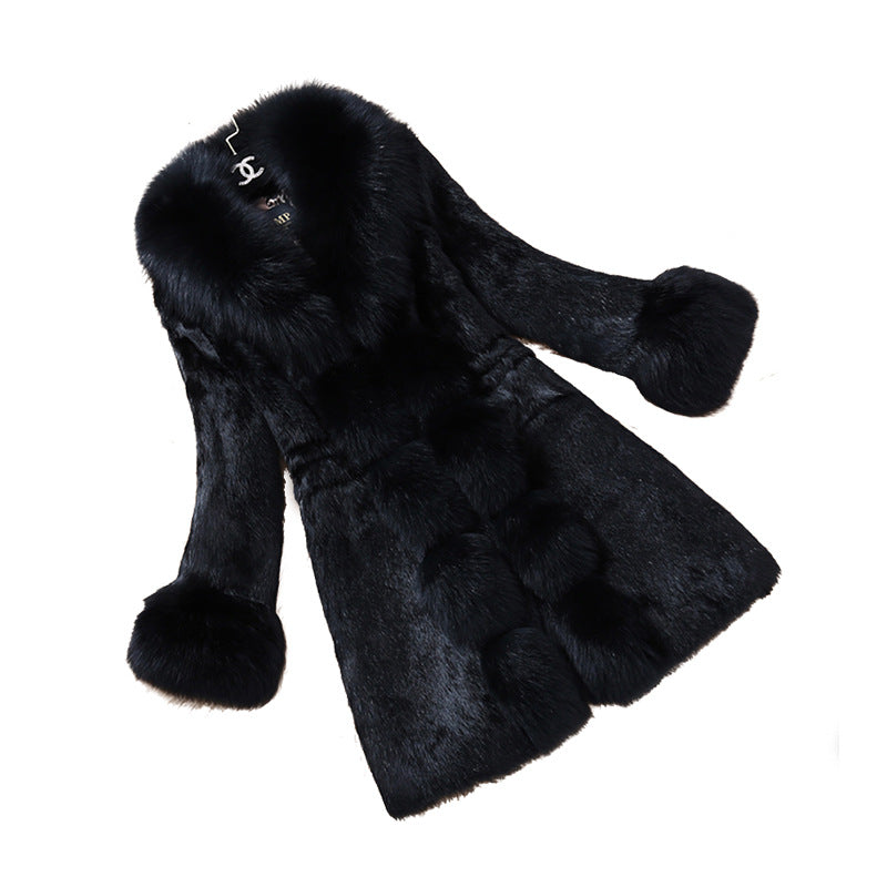 Damer elegant konstpälsjacka med lyxig krage Mirla-Eva Jonsson