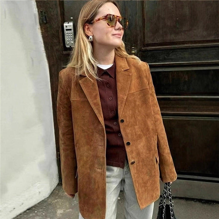 Damer elegant konstskinnjacka Mirla-Eva Jonsson