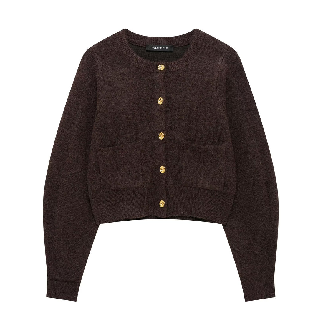 Damer elegant, kort stickad kjol med hög midja och sidofickor Mirla-Eva Jonsson