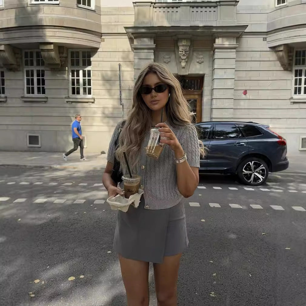 Damer elegant kortärmad kofta Mirla-Eva Jonsson