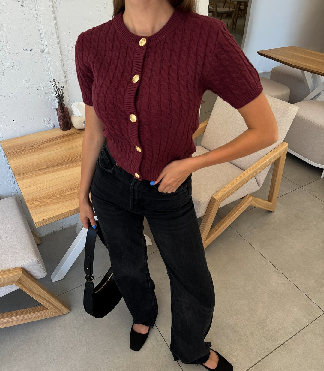 Damer elegant kortärmad kofta Mirla-Eva Jonsson