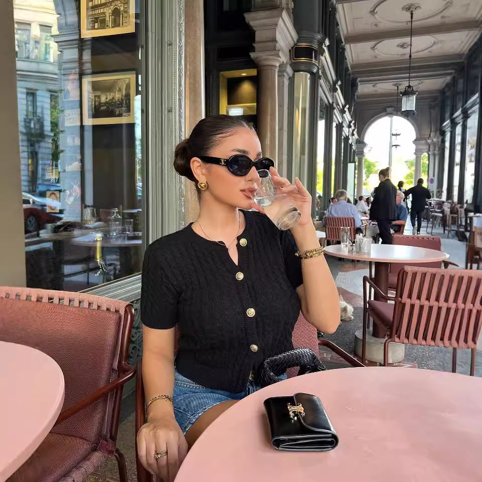 Damer elegant kortärmad kofta Mirla-Eva Jonsson