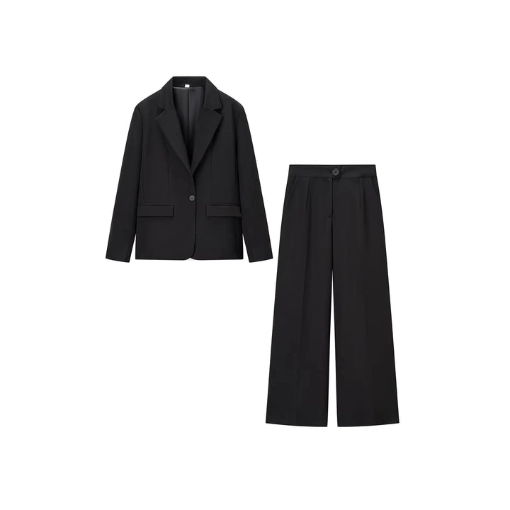 Damer elegant kostymset med figursydd blazer och vida byxor Mirla-Eva Jonsson
