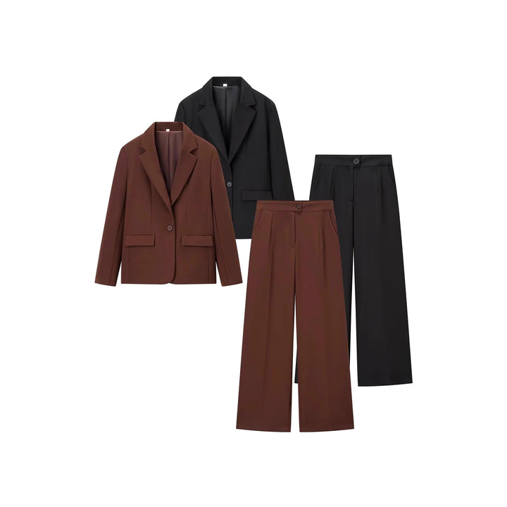Damer elegant kostymset med figursydd blazer och vida byxor Mirla-Eva Jonsson