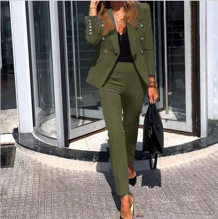 Damer elegant kostymset med strukturerad blazer och skräddarsydda byxor Mirla-Eva Jonsson