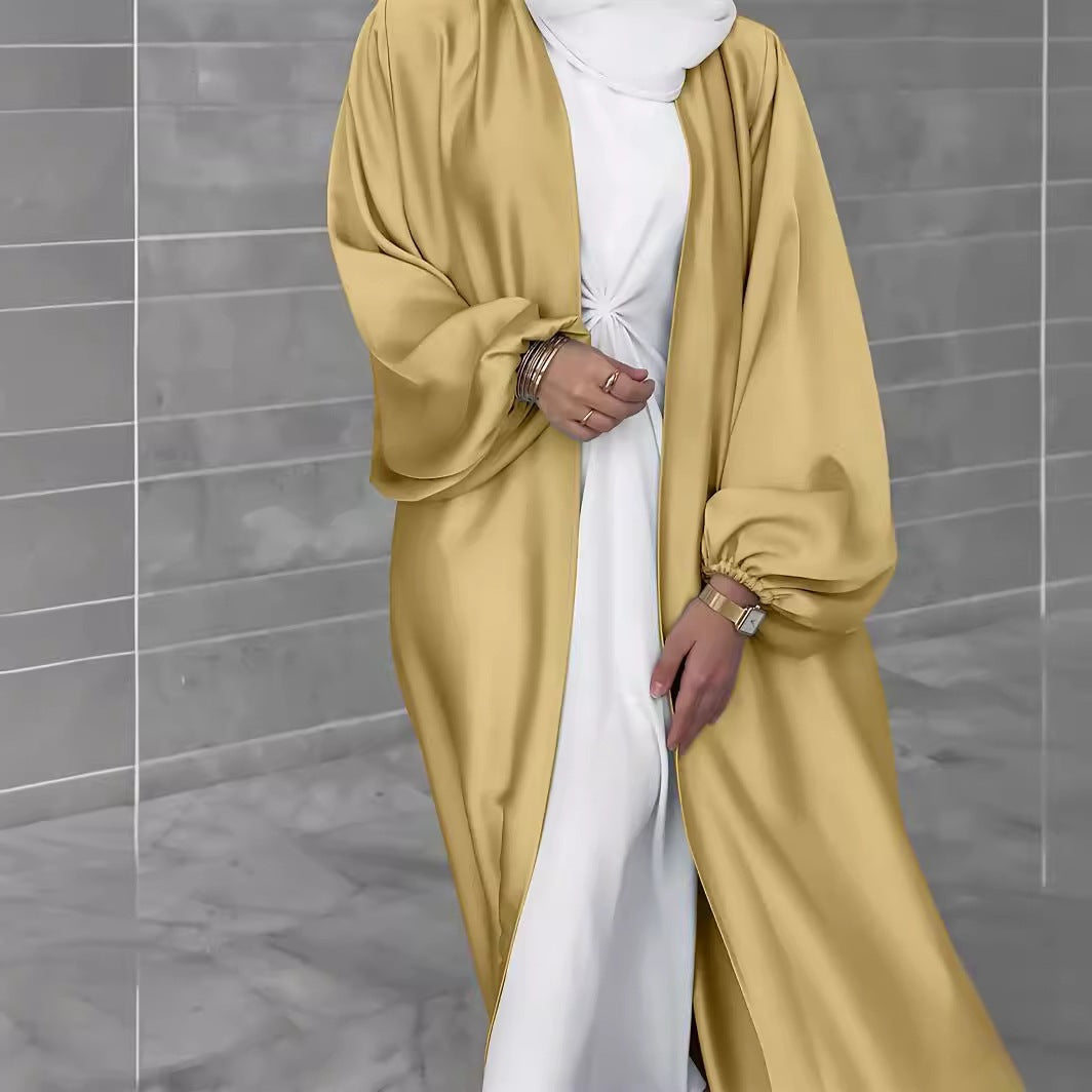 Damer elegant lång cardigan i flytande material med vid passform Eva Jonsson-Eva Jonsson