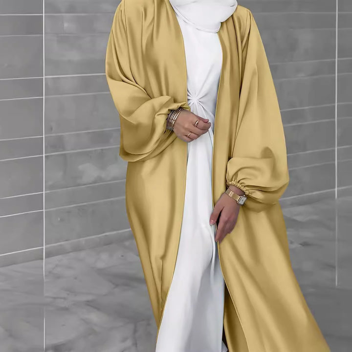 Damer elegant lång cardigan i flytande material med vid passform Eva Jonsson-Eva Jonsson