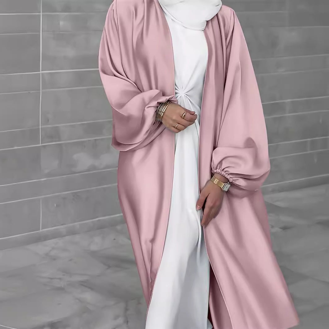 Damer elegant lång cardigan i flytande material med vid passform Eva Jonsson-Eva Jonsson