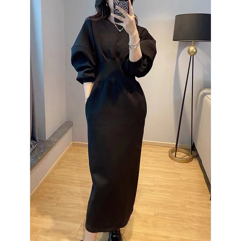 Damer elegant lång sweatshirtklänning Mirla-Eva Jonsson