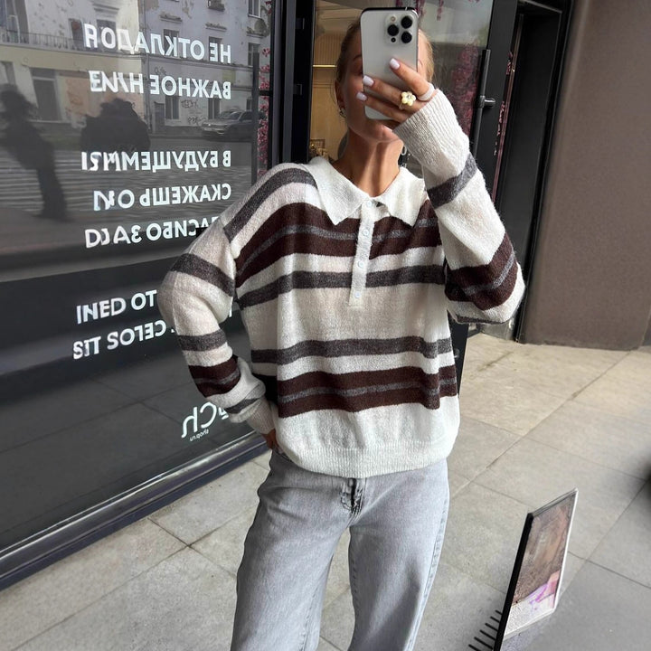 Damer elegant långärmad blus med knappslå och lös passform Mirla-Eva Jonsson