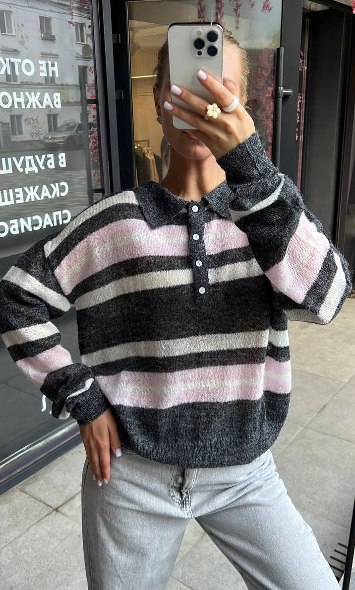Damer elegant långärmad blus med knappslå och lös passform Mirla-Eva Jonsson
