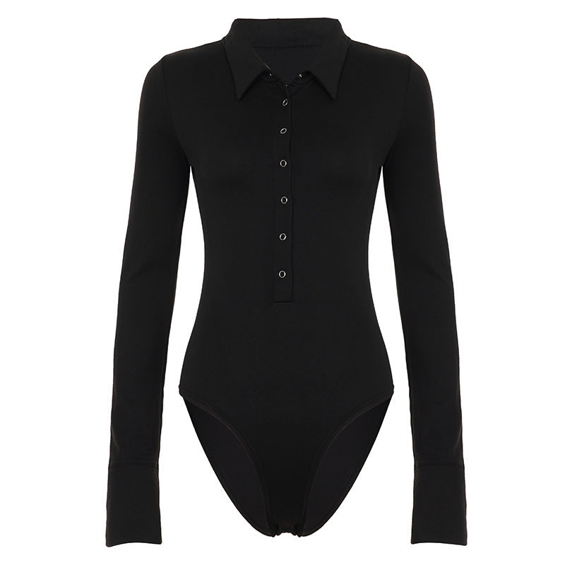 Damer elegant långärmad bodysuit med knapprad och modiga detaljer Mirla-Eva Jonsson