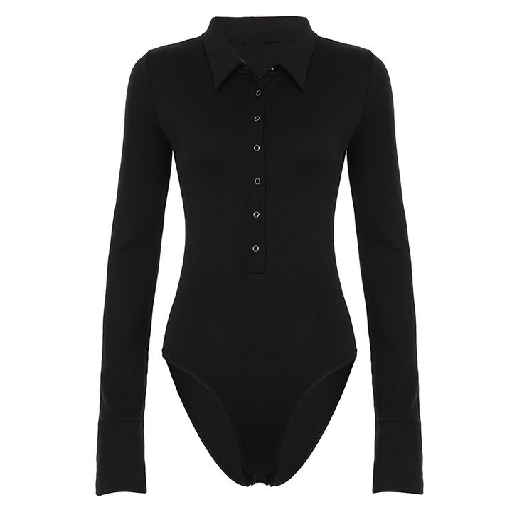 Damer elegant långärmad bodysuit med knapprad och modiga detaljer Mirla-Eva Jonsson