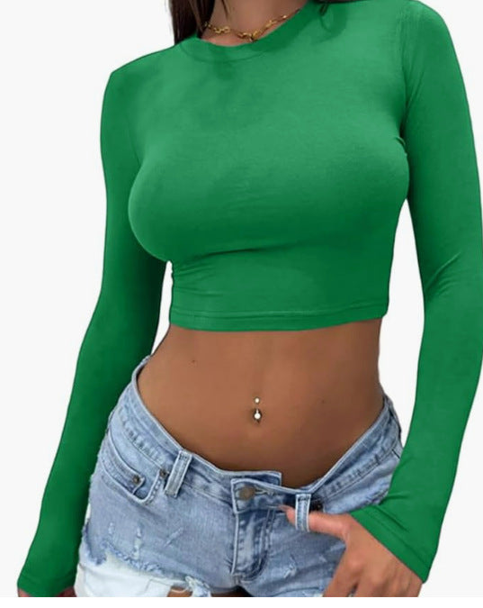 Damer elegant långärmad crop topp i hudvänligt material Mirla-Eva Jonsson