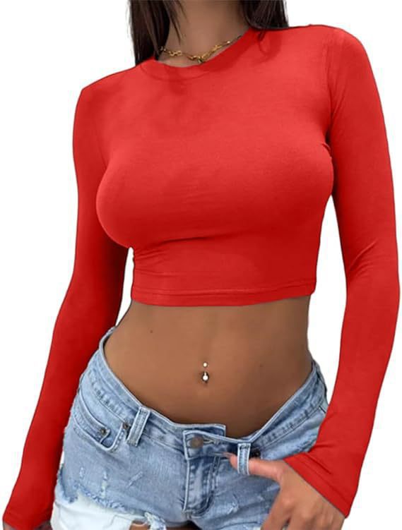 Damer elegant långärmad crop topp i hudvänligt material Mirla-Eva Jonsson