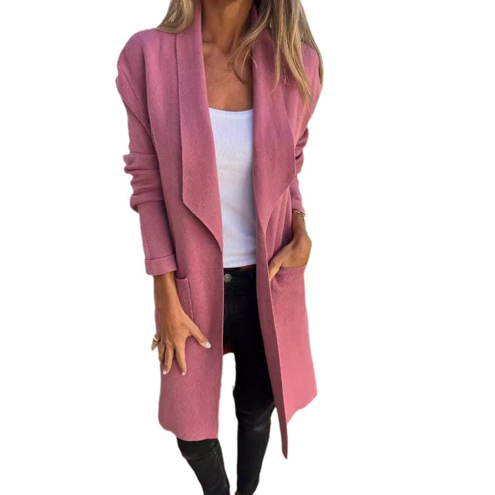 Damer elegant långjacka med öppen skärning Mirla-Eva Jonsson