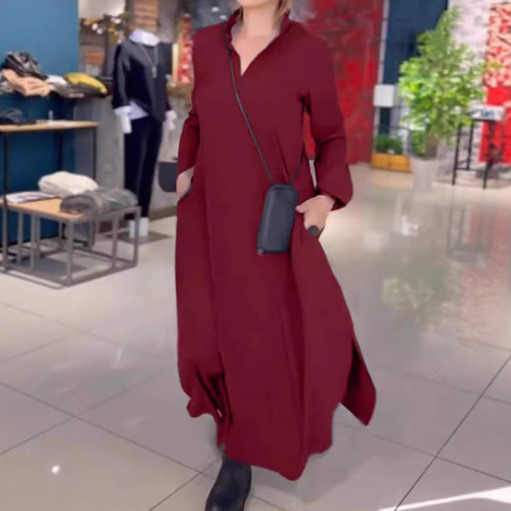 Damer elegant långklänning med moderna sidoklyftor Mirla-Eva Jonsson