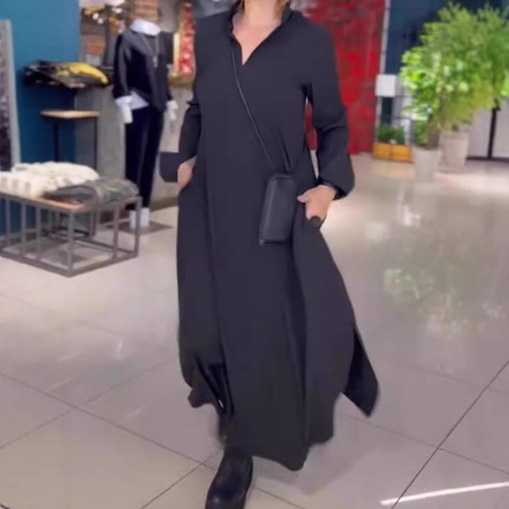 Damer elegant långklänning med moderna sidoklyftor Mirla-Eva Jonsson