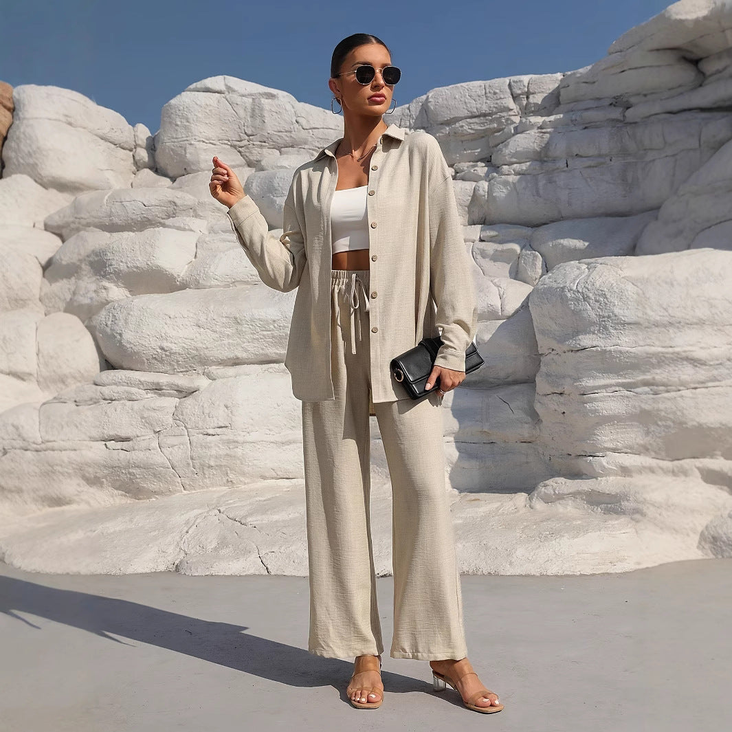 Damer elegant lounge-set i lätt tyg med lös passform Mirla-Eva Jonsson