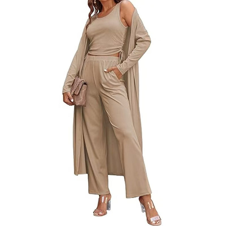 Damer elegant lounge-set med lång cardigan Mirla-Eva Jonsson
