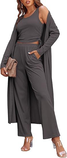 Damer elegant lounge-set med lång cardigan Mirla-Eva Jonsson