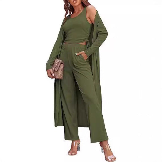 Damer elegant lounge-set med lång cardigan Mirla-Eva Jonsson
