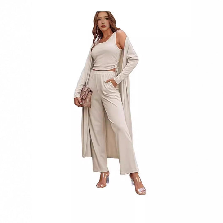 Damer elegant lounge-set med lång cardigan Mirla-Eva Jonsson