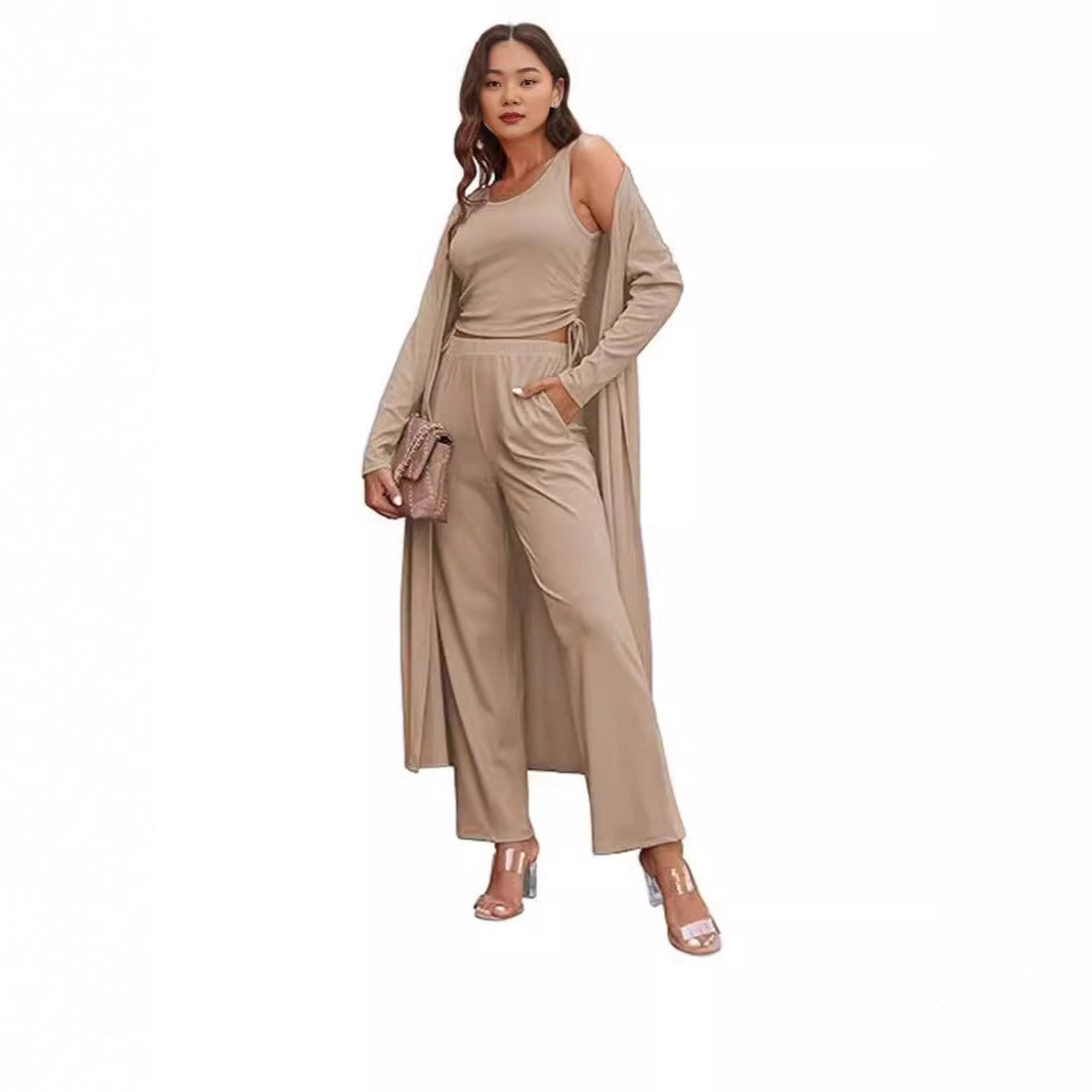 Damer elegant lounge-set med lång cardigan Mirla-Eva Jonsson