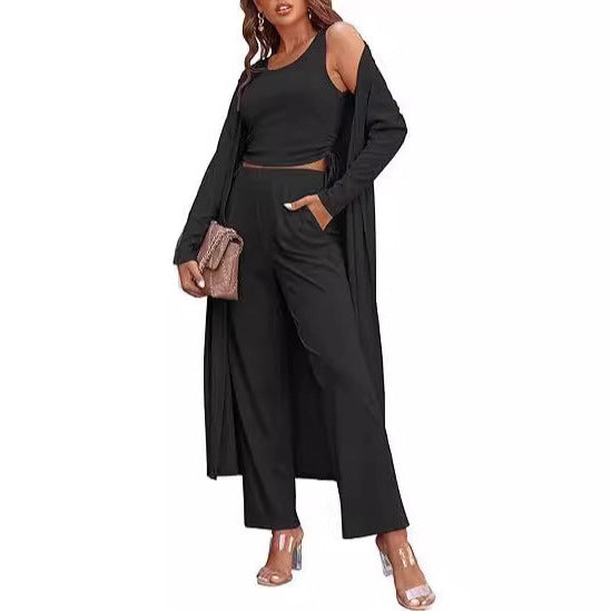 Damer elegant lounge-set med lång cardigan Mirla-Eva Jonsson