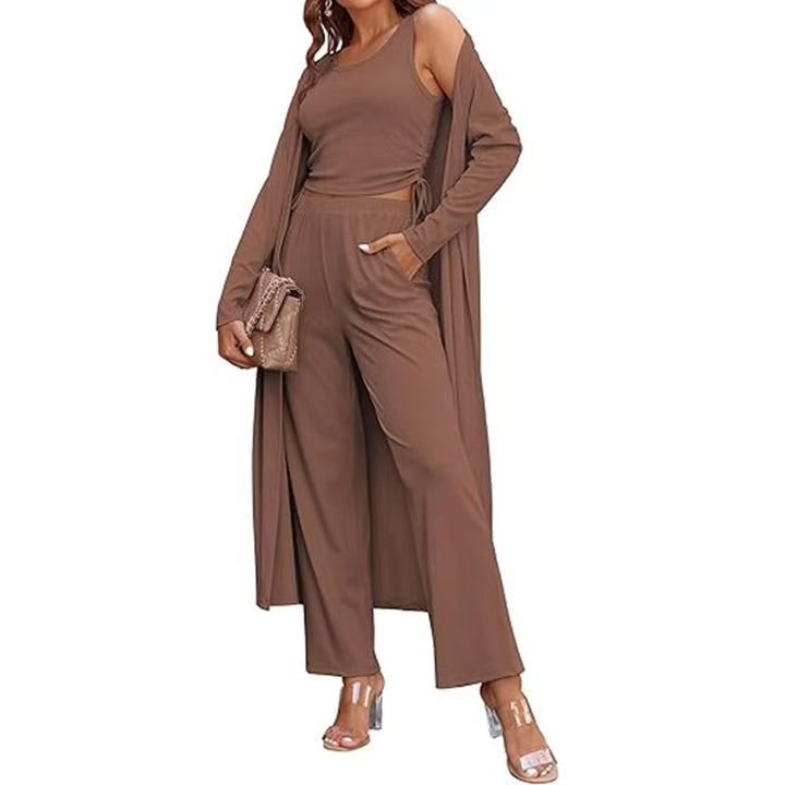 Damer elegant lounge-set med lång cardigan Mirla-Eva Jonsson
