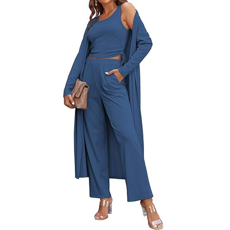 Damer elegant lounge-set med lång cardigan Mirla-Eva Jonsson