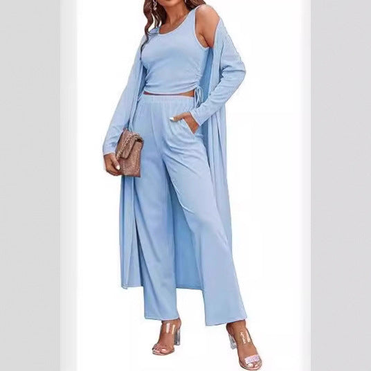 Damer elegant lounge-set med lång cardigan Mirla-Eva Jonsson