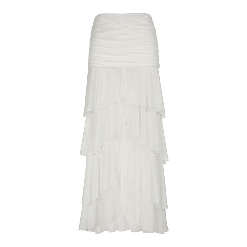 Damer elegant maxi kjol med voluminösa ruffle-detaljer Mirla-Eva Jonsson