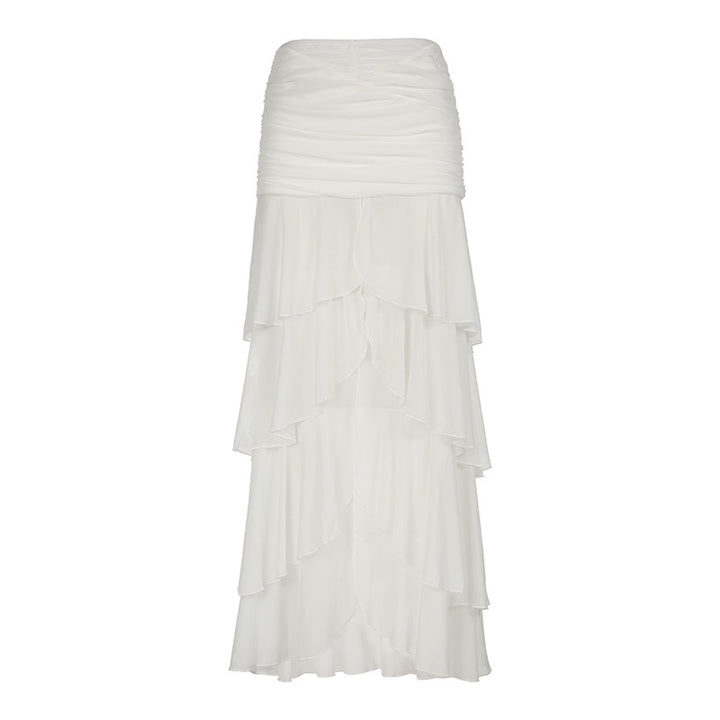 Damer elegant maxi kjol med voluminösa ruffle-detaljer Mirla-Eva Jonsson