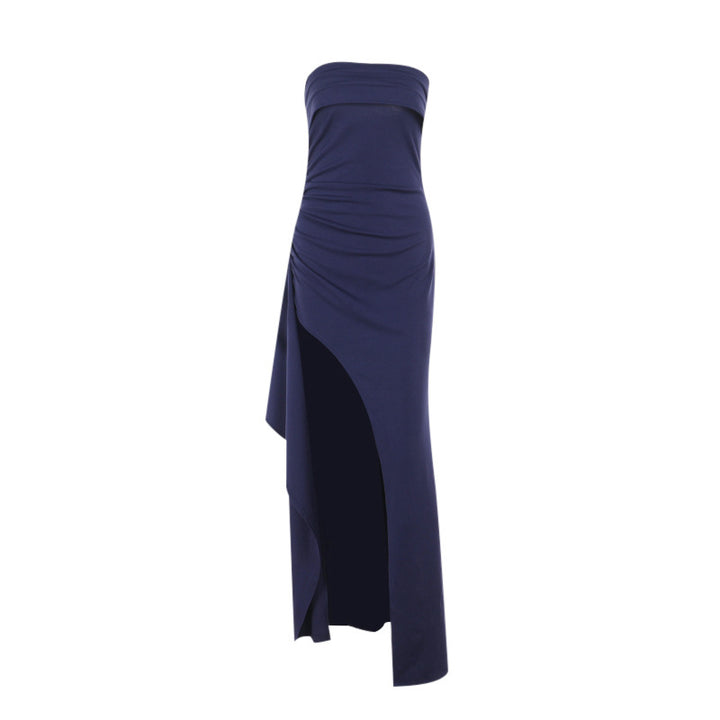 Damer elegant maxi-klänning med off shoulder-design och asymmetrisk slits Mirla-Eva Jonsson