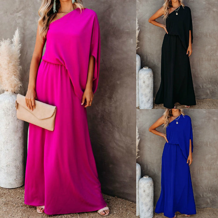 Damer elegant maxiklädd med asymmetrisk design och luftig passform Eva Jonsson-Eva Jonsson