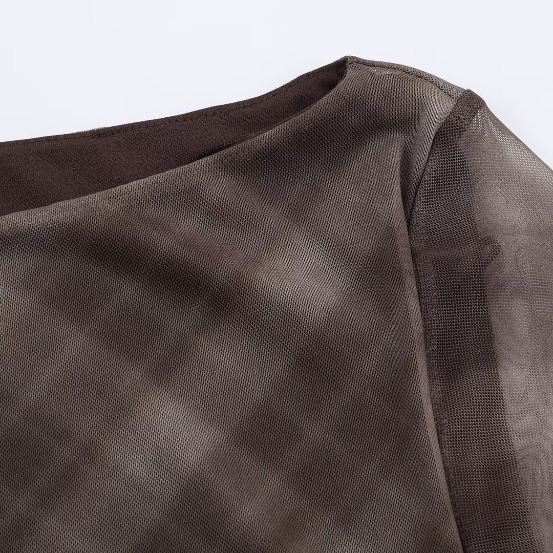 Damer elegant maxiklänning med asymmetrisk nederkant och rynkad överdel Mirla-Eva Jonsson