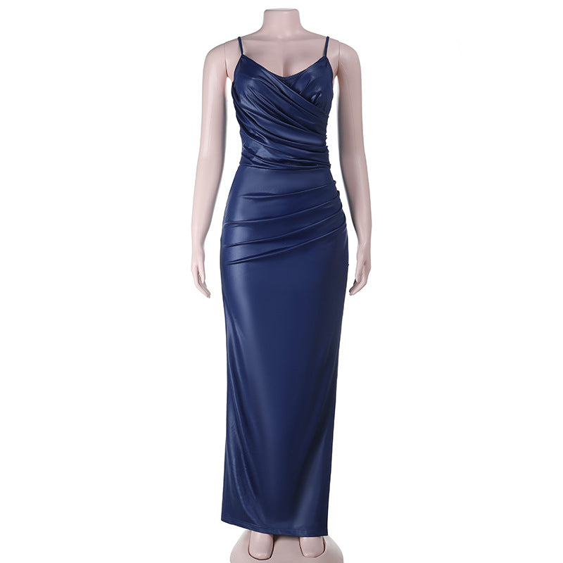 Damer elegant maxiklänning med figurnära snitt och draperingsdetaljer Mirla-Eva Jonsson