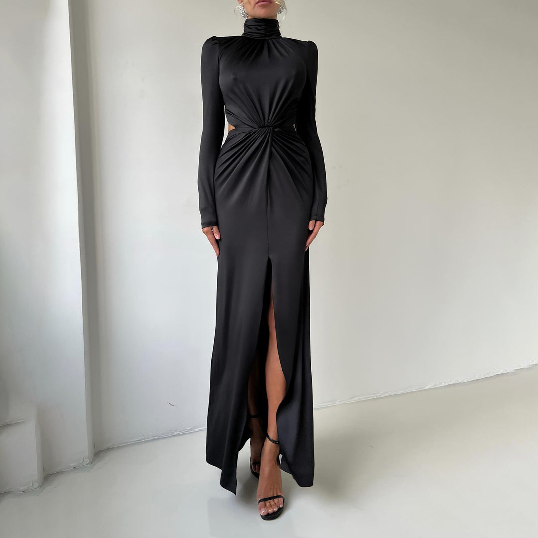 Damer elegant maxiklänning med hög krage och cut-out detaljer Mirla-Eva Jonsson