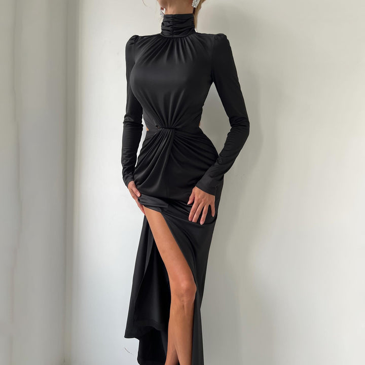 Damer elegant maxiklänning med hög krage och cut-out detaljer Mirla-Eva Jonsson