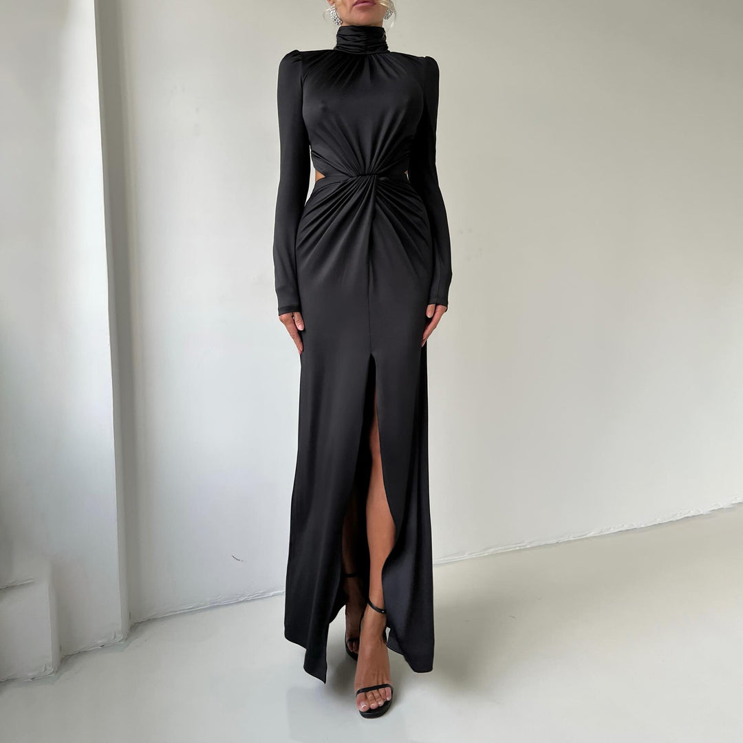 Damer elegant maxiklänning med hög krage och cut-out detaljer Mirla-Eva Jonsson