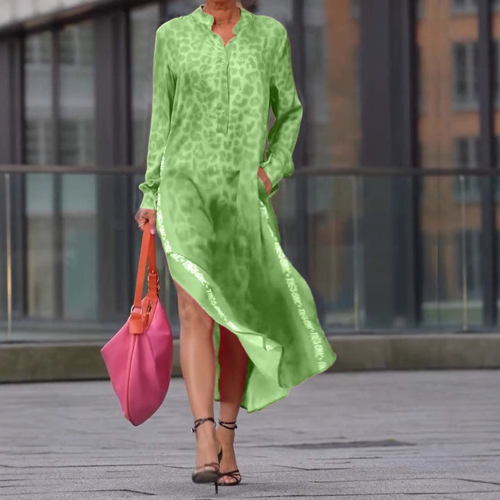 Damer elegant maxiklänning med leopardmönster Eva Jonsson-Eva Jonsson