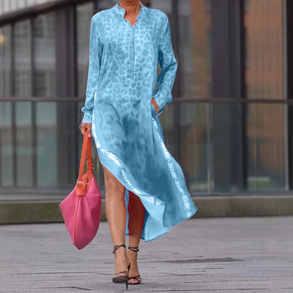 Damer elegant maxiklänning med leopardmönster Eva Jonsson-Eva Jonsson